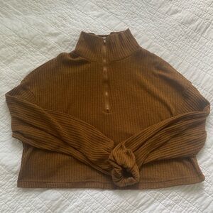Brown Cropped Pullover